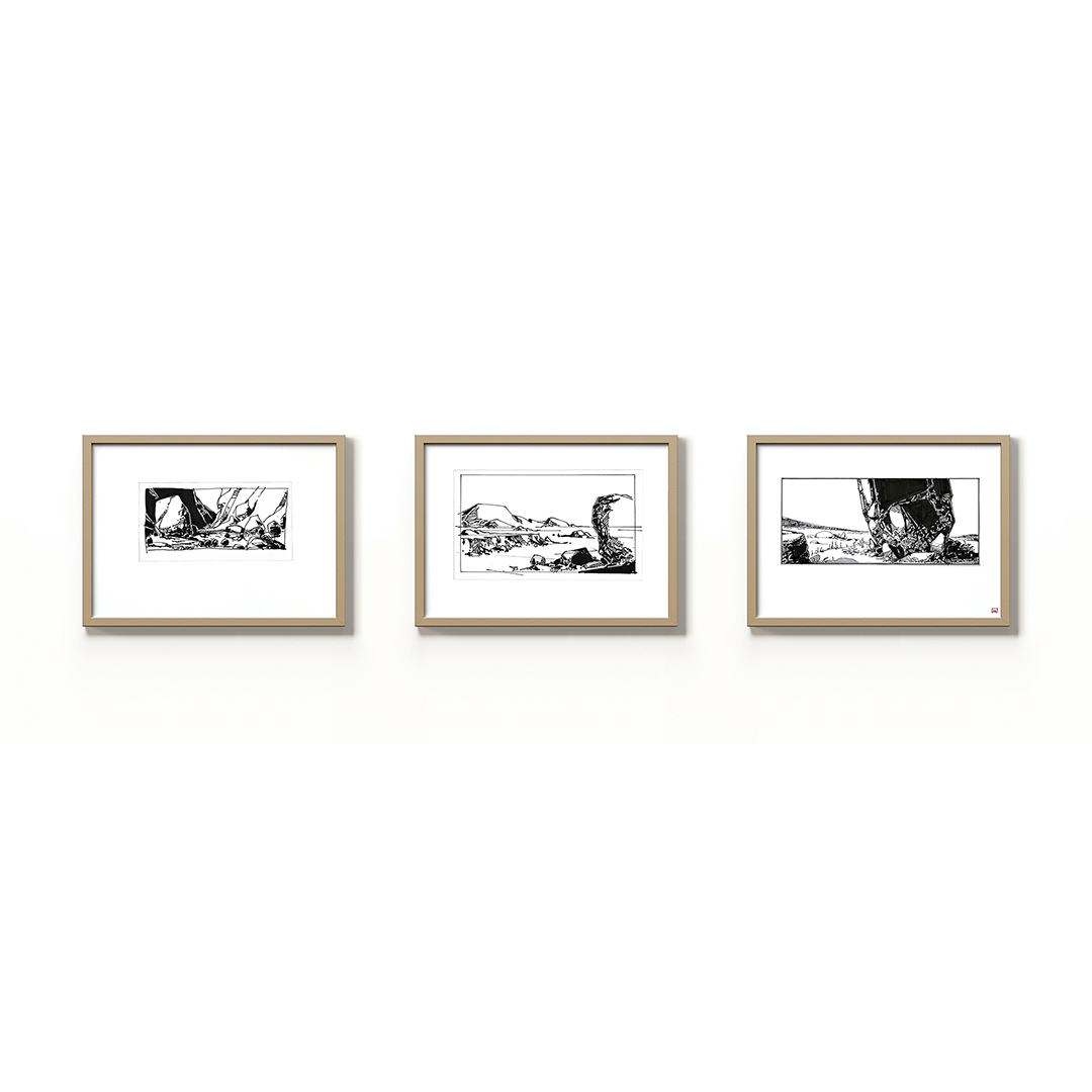 Three Rocky Landscape Sketches