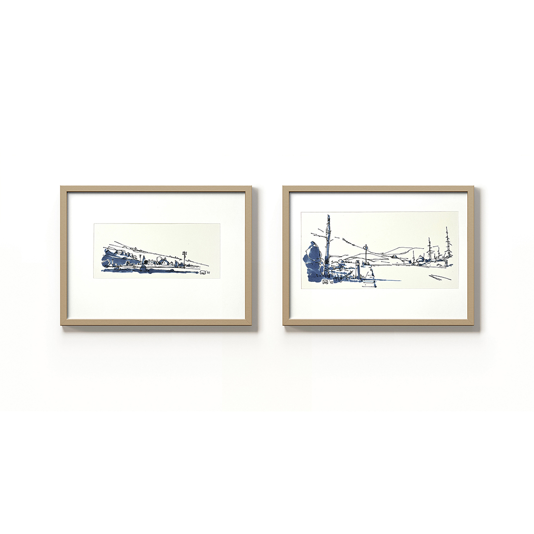 Two Blue Landscape Studies