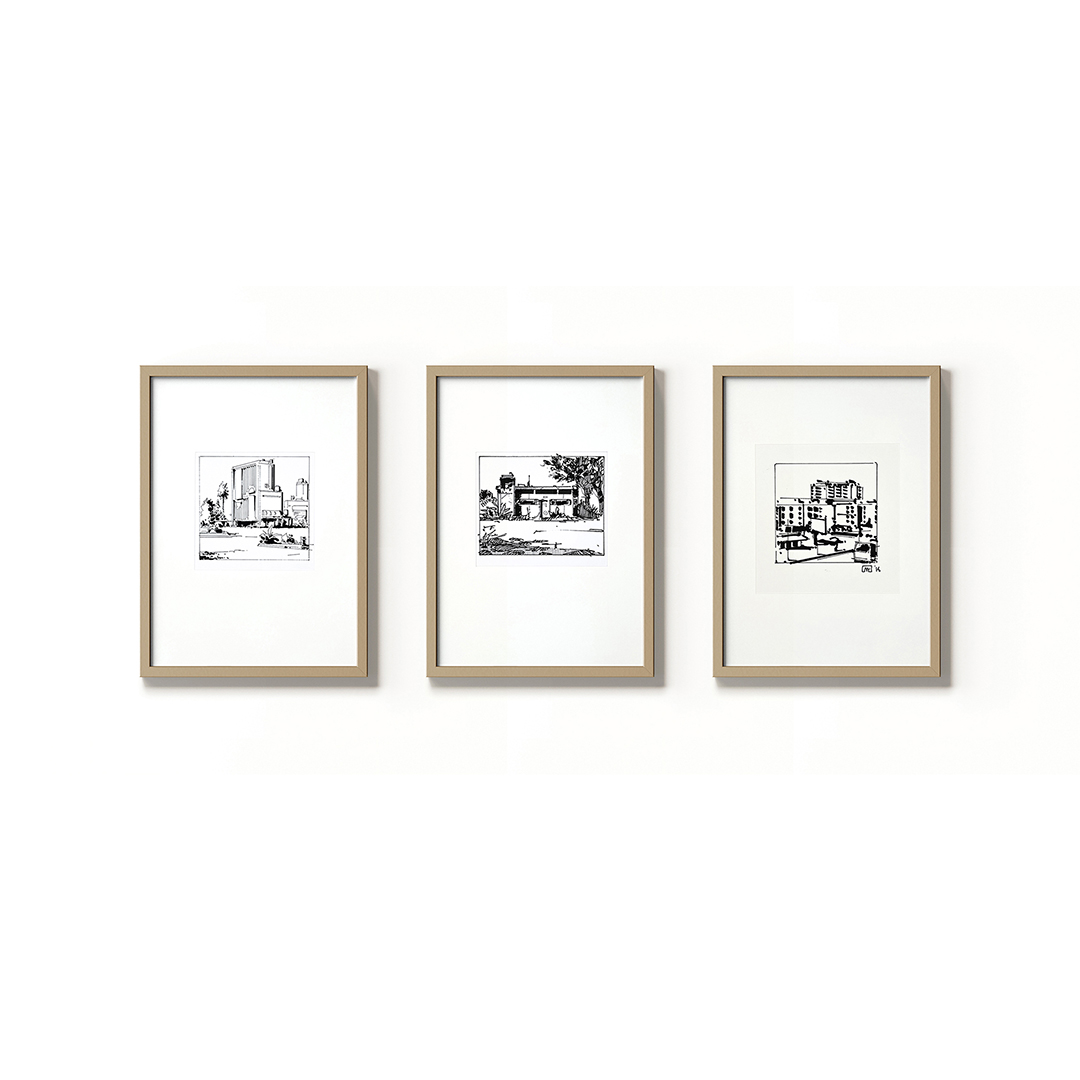 Three Square City Scenes