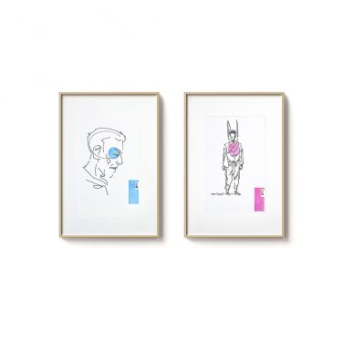 Two Drawings with Stamp Two Drawings with Stamp